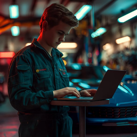 111_Young-auto-mechanic-in-dark-lit-garage-holding-laptop_585x585